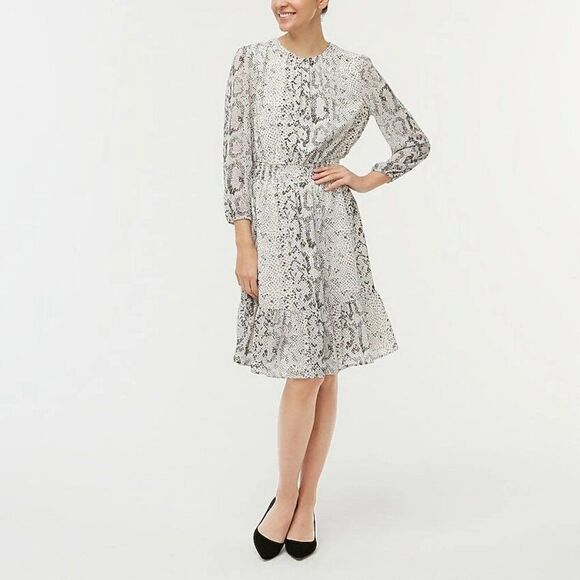 J. Crew Dress Size Large Elegant Python Snake Print - Picture 1 of 14